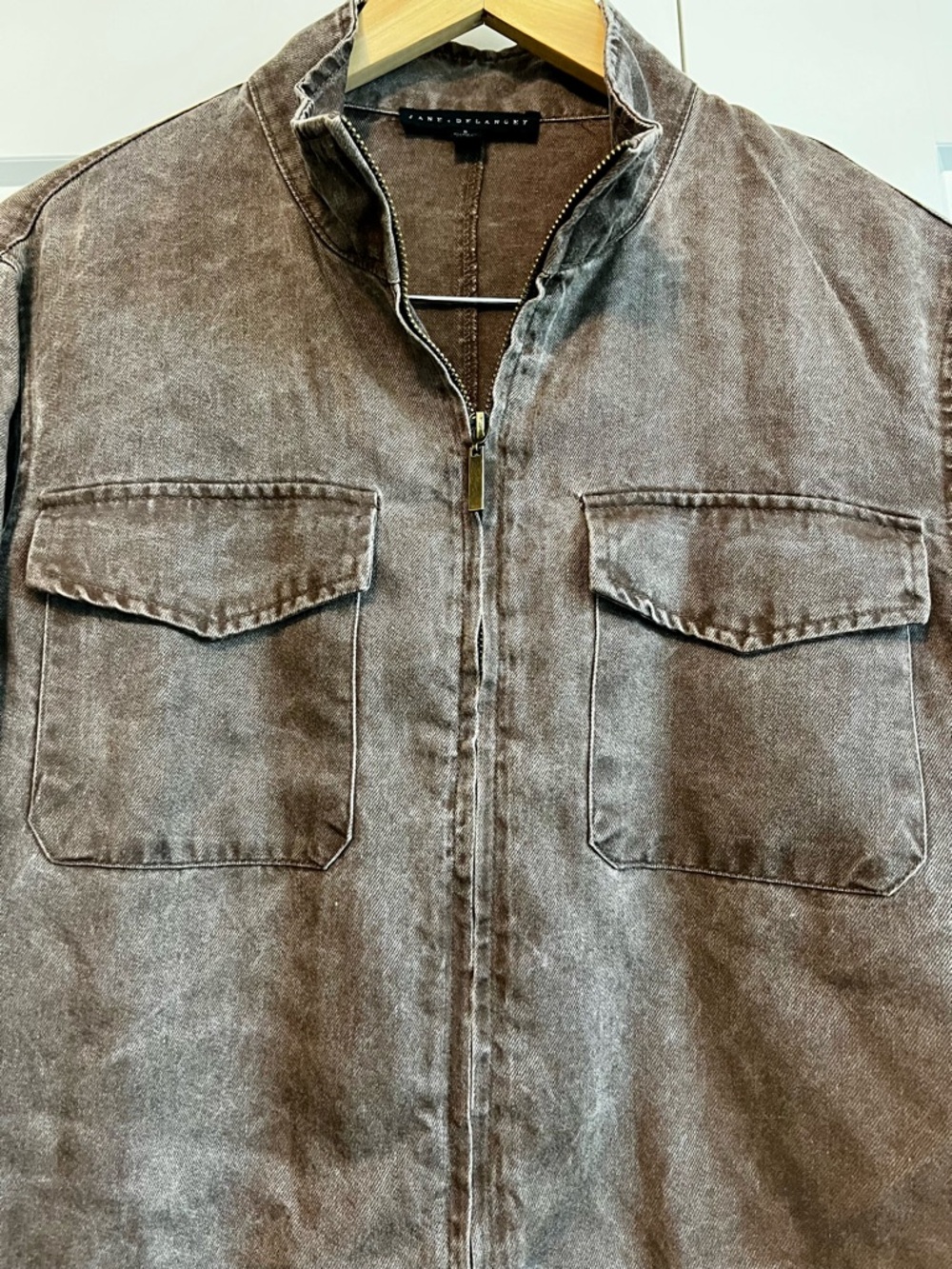 Jane and Delancey Brown Utility Zip-Front Jacket - Picture 2 of 4